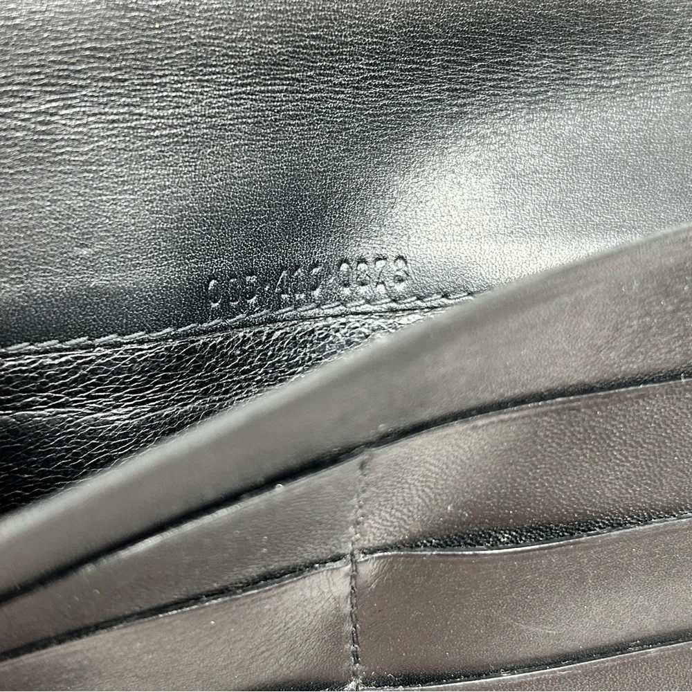 GUCCI horsebit black leather trifold vintage wallet, made in Italy